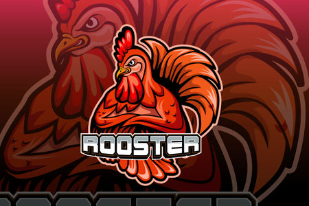 Rooster mascot logo vectorのイラスト素材