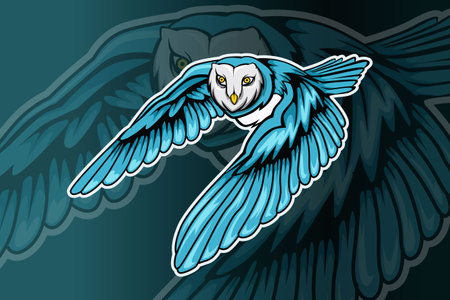 Owl mascot e sport logo designのイラスト素材