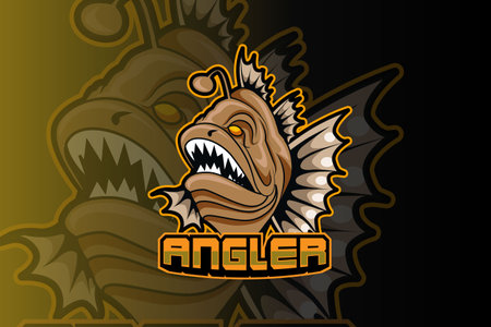 Predator fish e sports team logo templateのイラスト素材