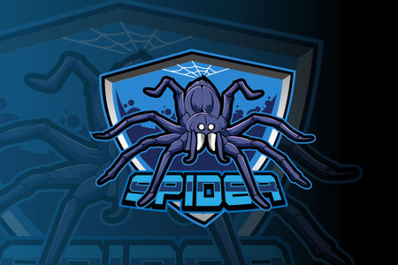 Blue spider e sports team logo templateのイラスト素材