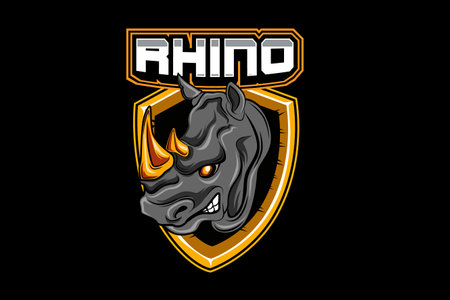Rhino e sports team logo templateのイラスト素材