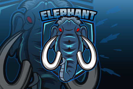 E sports team logo template with elephantのイラスト素材