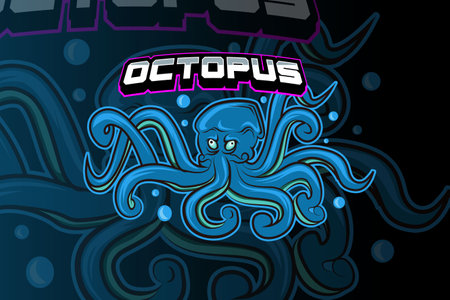 Octopus e sport logo designのイラスト素材