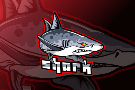 Shark e sport logo designのイラスト素材
