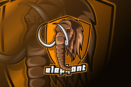 Mammoth head e sport logo vectorの写真素材