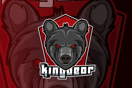 Bear mascot e sport logo vectorのイラスト素材