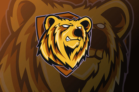 Bear mascot e sport logo vectorのイラスト素材