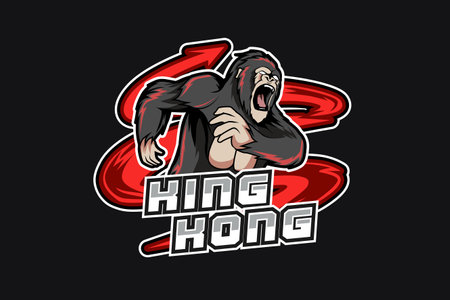 King kong e sport logo vectorのイラスト素材