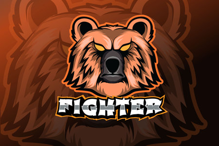 Bear mascot e sport logo vectorのイラスト素材