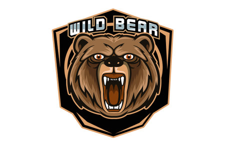 Bear mascot e sport logo vectorのイラスト素材