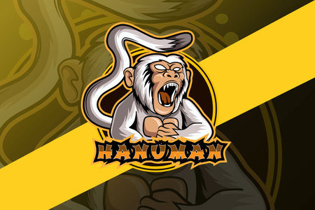 Monkey mascot e sport logo vectorのイラスト素材