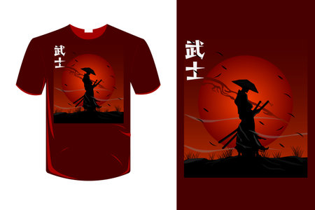 samurai t shirt designのイラスト素材