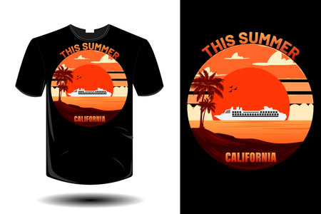 this summer california t shirt designのイラスト素材
