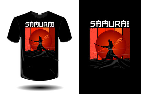 samurai mockup retro vintage designのイラスト素材