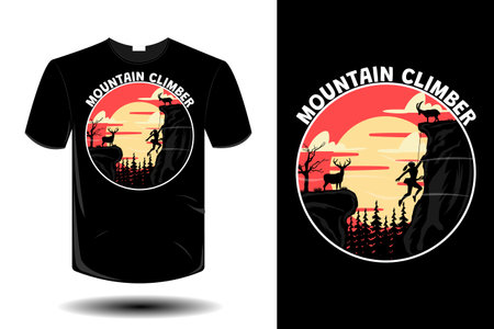 mountain climbing mockup retro vintage designのイラスト素材