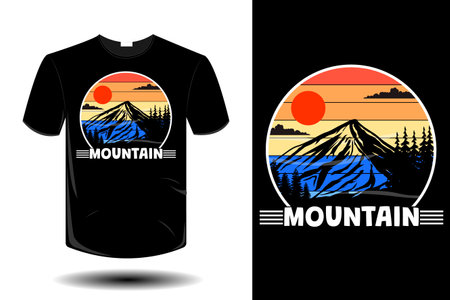 mountain mockup retro vintage designのイラスト素材