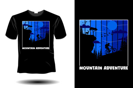 mountain adventure mockup retro vintage designのイラスト素材