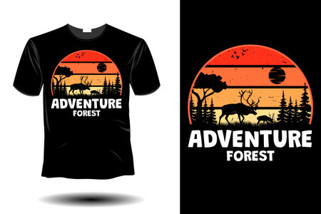 adventure forest retro vintage designのイラスト素材