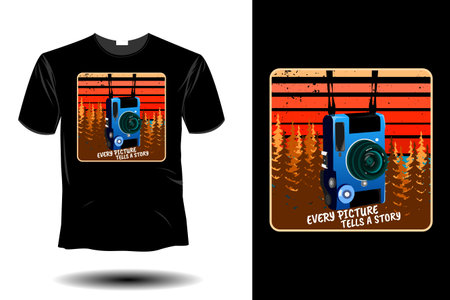 every picture tells a story retro vintage designのイラスト素材