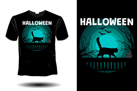 halloween mockup retro vintage designのイラスト素材