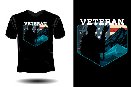 veteran mockup retro vintage designのイラスト素材