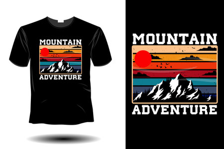mountain adventure mockup retro vintage designのイラスト素材