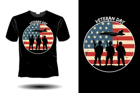 veteran day mockup retro vintage designのイラスト素材