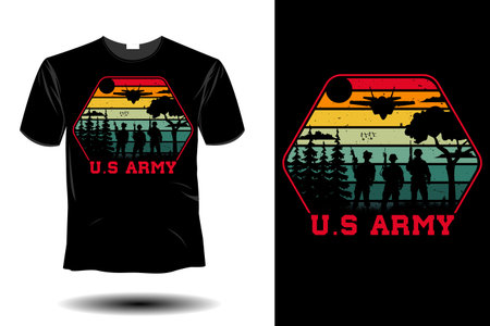 us army mockup retro vintage designのイラスト素材