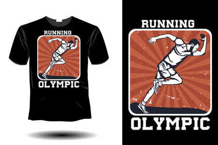 running olympic mockup retro vintage designのイラスト素材