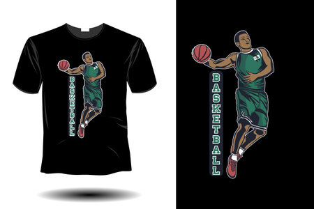 basketball mockup retro vintage designのイラスト素材