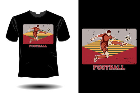 football mockup retro vintage designのイラスト素材