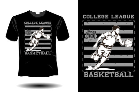 college league mockup retro vintage designのイラスト素材