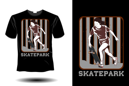skate park mockup retro vintage designのイラスト素材
