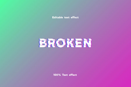 Broken glitch Text effectのイラスト素材