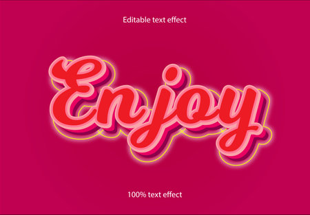 enjoy text effect cartoonのイラスト素材