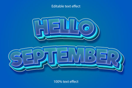 Hello september text effectのイラスト素材