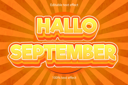 Hello september text effectのイラスト素材