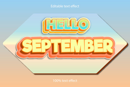 Hello september text effectのイラスト素材