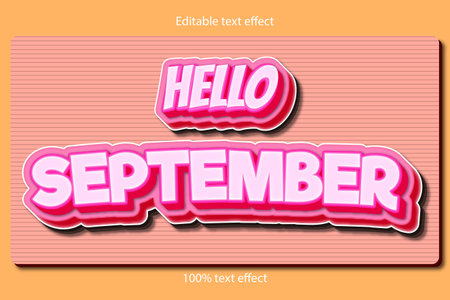Hello september text effectのイラスト素材