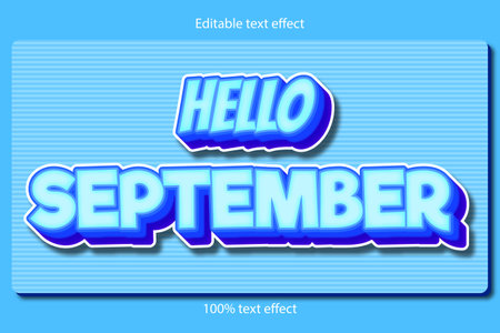 Hello september text effectのイラスト素材
