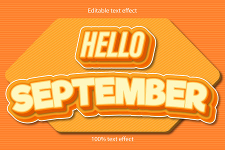Hello september text effectのイラスト素材