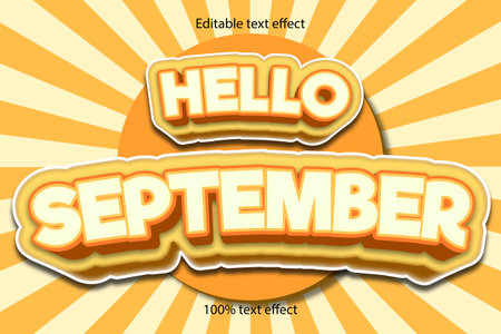 Hello september text effectのイラスト素材