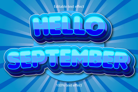Hello september text effectのイラスト素材