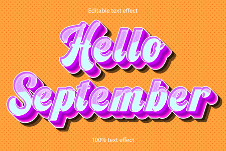 Hello september text effectのイラスト素材