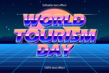 World tourism day text effectのイラスト素材