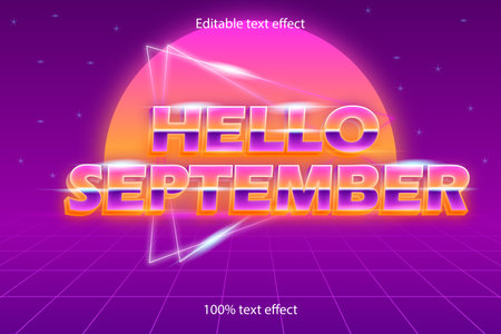 Hello september text effectのイラスト素材