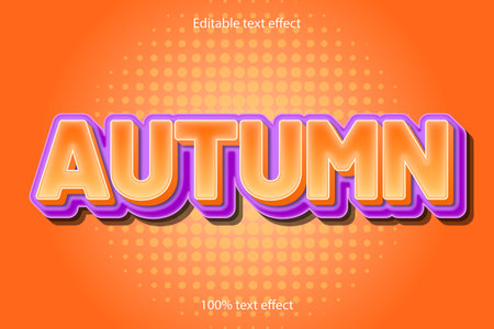autumn editable text effect emboss with cartoon styleのイラスト素材