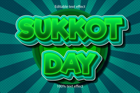 sukkot day editable text effect emboss cartoon styleのイラスト素材