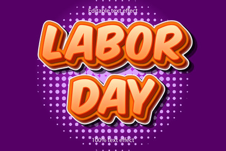 labor day editable text effect emboss cartoon styleのイラスト素材