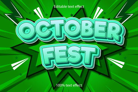 october fest editable text effect emboss cartoon with comic styleのイラスト素材